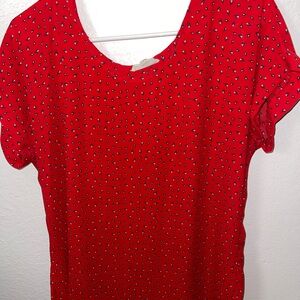 Pleione Red Blouse with Pattern